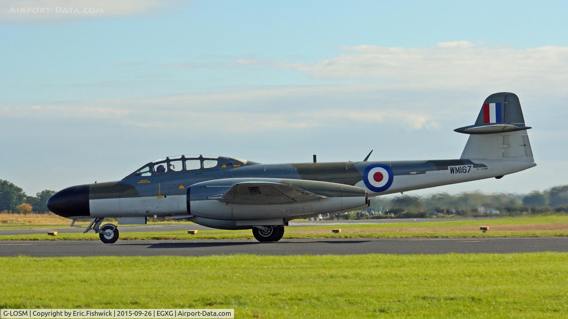 G-LOSM, 1952 Gloster Meteor NF.11 C/N S4/U/2342, x. WM167 at The Yorkshire Air Show, Church Fenton, Sept. 2015.