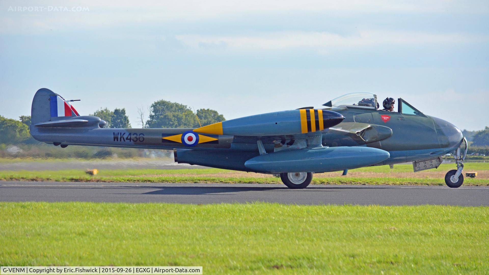G-VENM, 1955 De Havilland DH-112 Venom FB.50 C/N 824, 2. WK436 at The Yorkshire Air Show, Church Fenton, Sept. 2015.