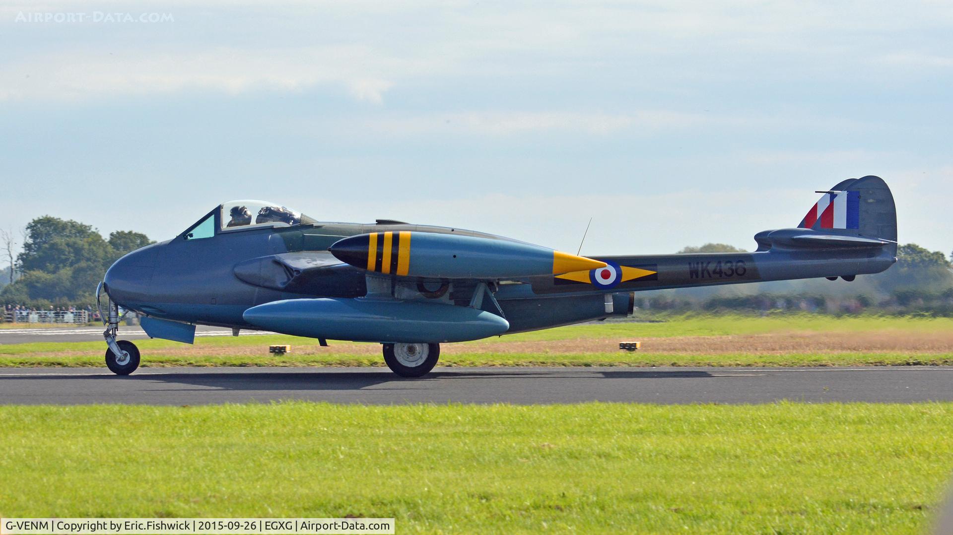 G-VENM, 1955 De Havilland DH-112 Venom FB.50 C/N 824, 1. WK436 at The Yorkshire Air Show, Church Fenton, Sept. 2015.