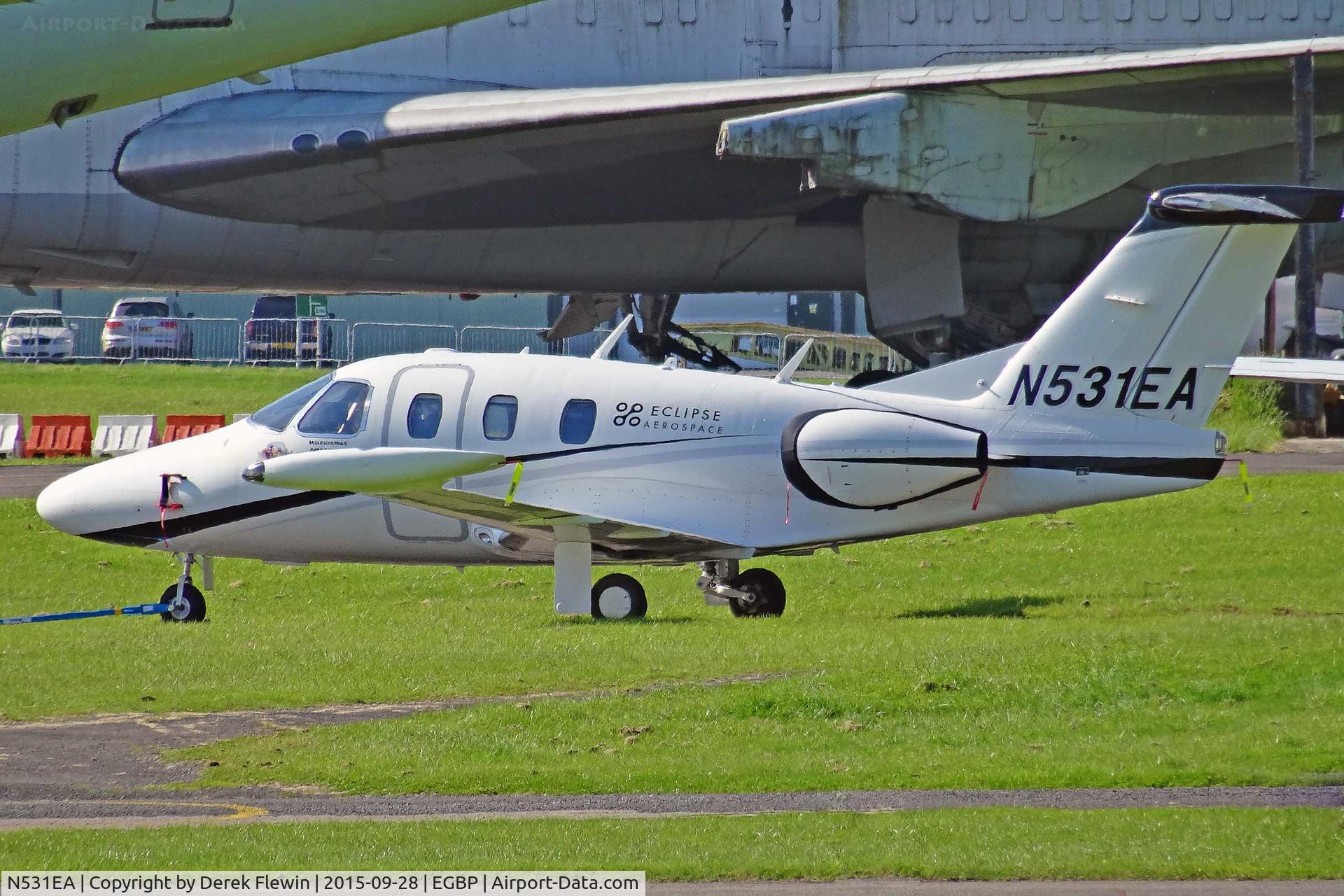 N531EA, 2007 Eclipse Aviation Corp EA500 C/N 000031, EA500, Freggair Inc Trustee, seen parked up.