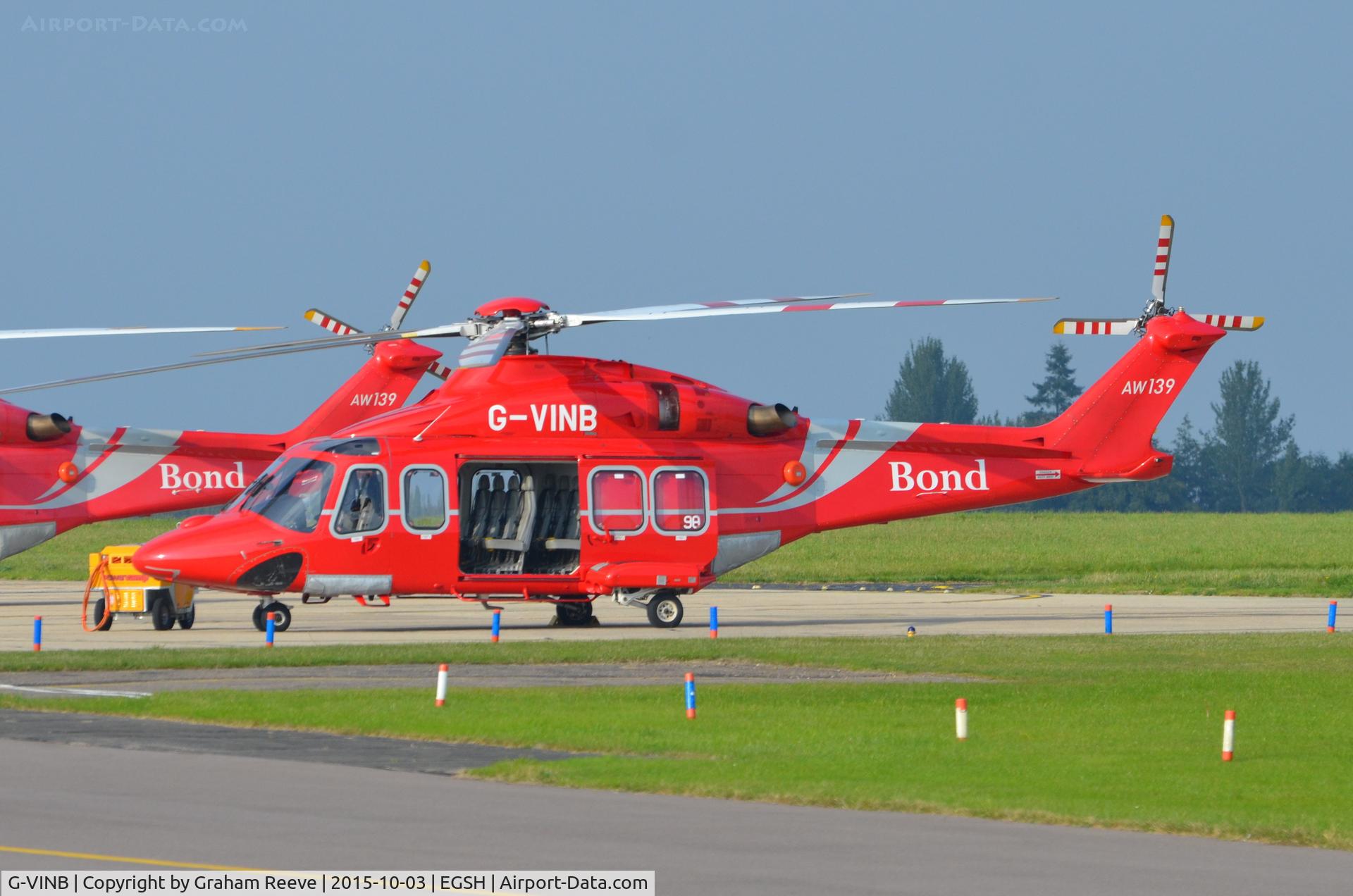 G-VINB, 2012 AgustaWestland AW-139 C/N 31398, Parked at Norwich.