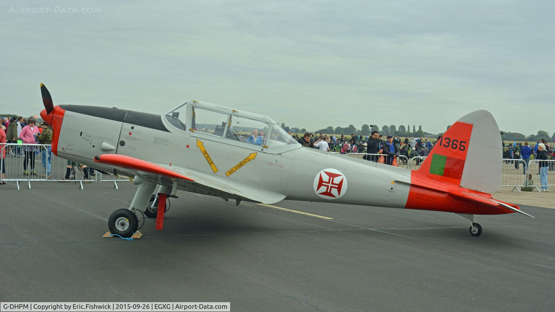 G-DHPM, 1959 OGMA DHC-1 Chipmunk T.20 C/N OGMA-55, 1. G-DHPM (1365) at The Yorkshire Air Show, Church Fenton, Sept. 2015.