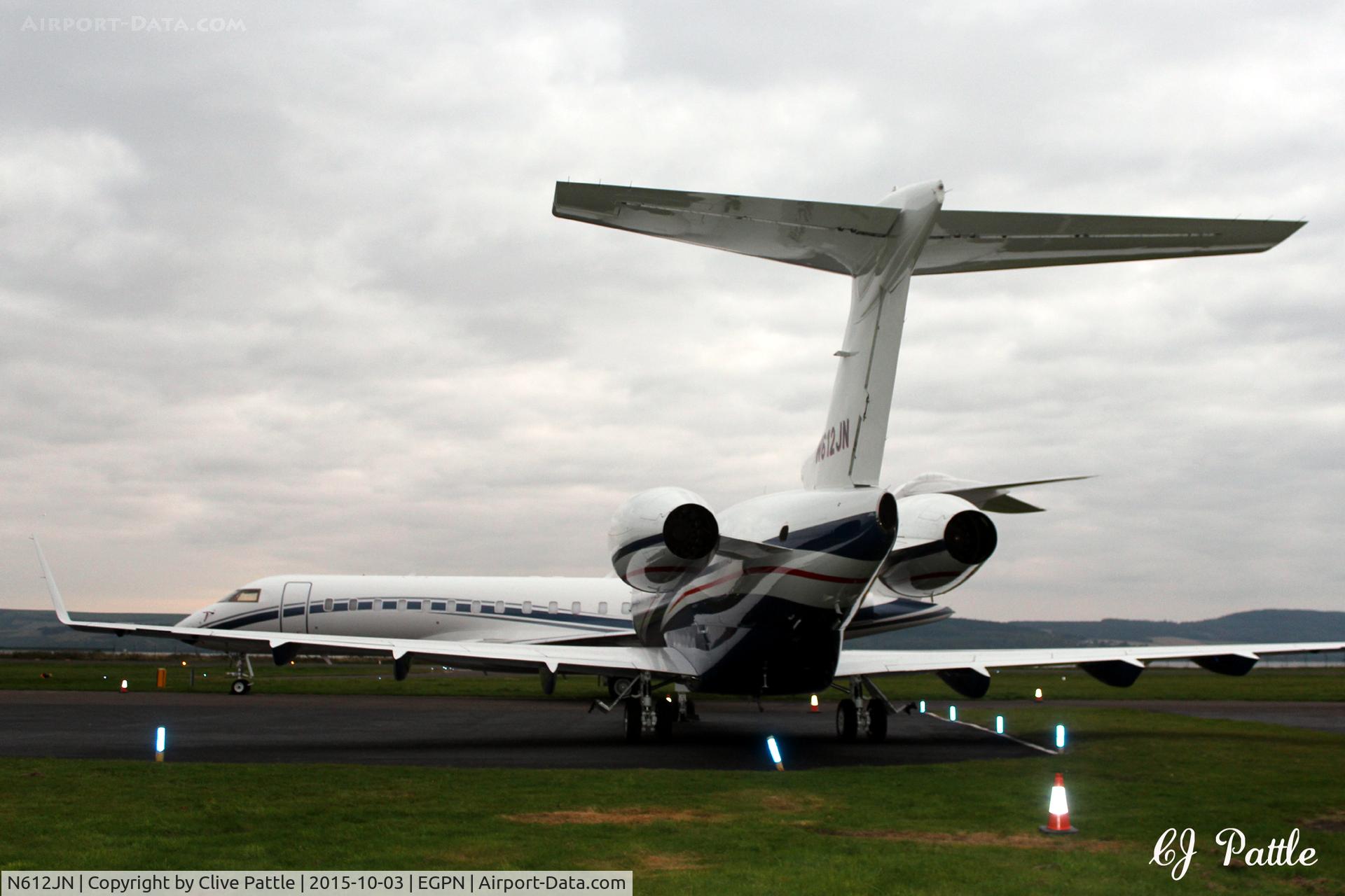 N612JN, Bombardier Challenger 300 (BD-100-1A10) C/N 20297, Tightly parked up at Dundee Riverside Airport EGPN during the Dunhill Golf Championships at nearby St Andrews