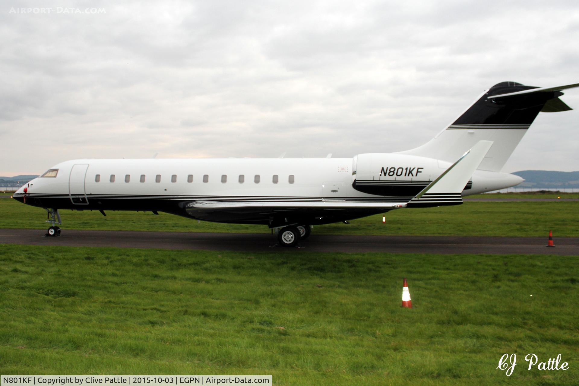 N801KF, 2000 Bombardier BD-700-1A10 Global Express C/N 9073, Parked up at Dundee Riverside Airport EGPN during the Dunhill Golf Championships at nearby St Andrews