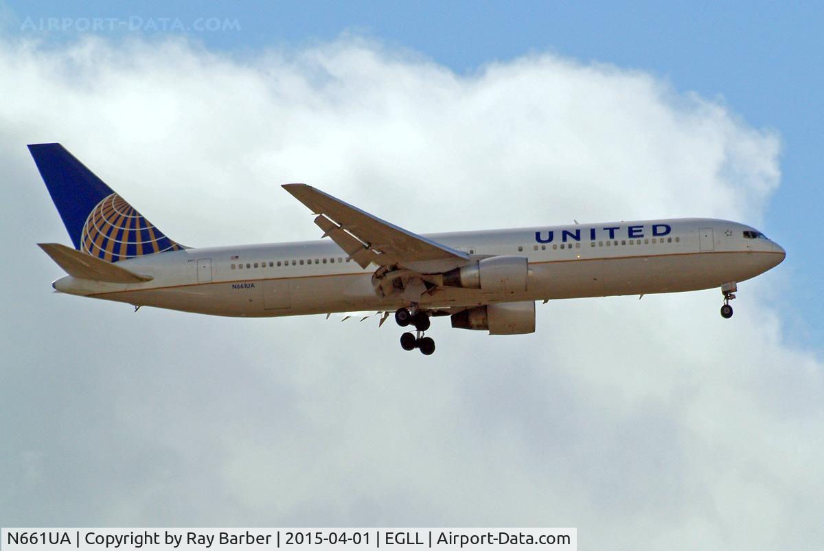 N661UA, 1993 Boeing 767-322 C/N 27158, Boeing 767-322ER [27158] (United Airlines) Home~G 01/04/2015. On approach 27L.