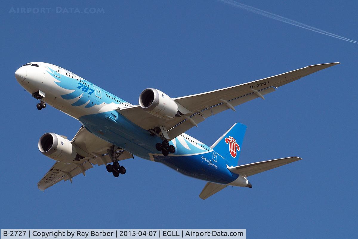 B-2727, 2012 Boeing 787-8 Dreamliner C/N 34925, Boeing 787-8 Dreamliner [34925] (China Southern Airlines) Home~G 07/04/2015. On approach 27R.