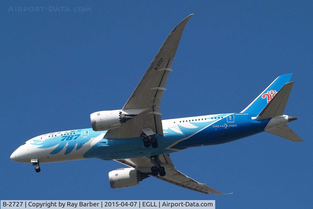 B-2727, 2012 Boeing 787-8 Dreamliner C/N 34925, Boeing 787-8 Dreamliner [34925] (China Southern Airlines) Home~G 07/04/2015. On approach 27R.
