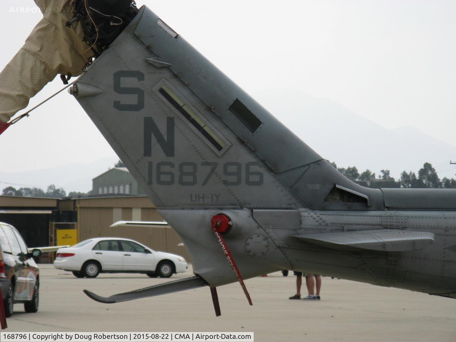 168796, Bell UH-1Y Venom C/N 55193/Y105, Bell UH-1Y VENOM (SUPER HUEY), two General Electric T700-GE-401C Turboshafts 1,546 shp each continuous. Vne-227 mph, Of USMC, armament-guns, rockets, missiles, tail data