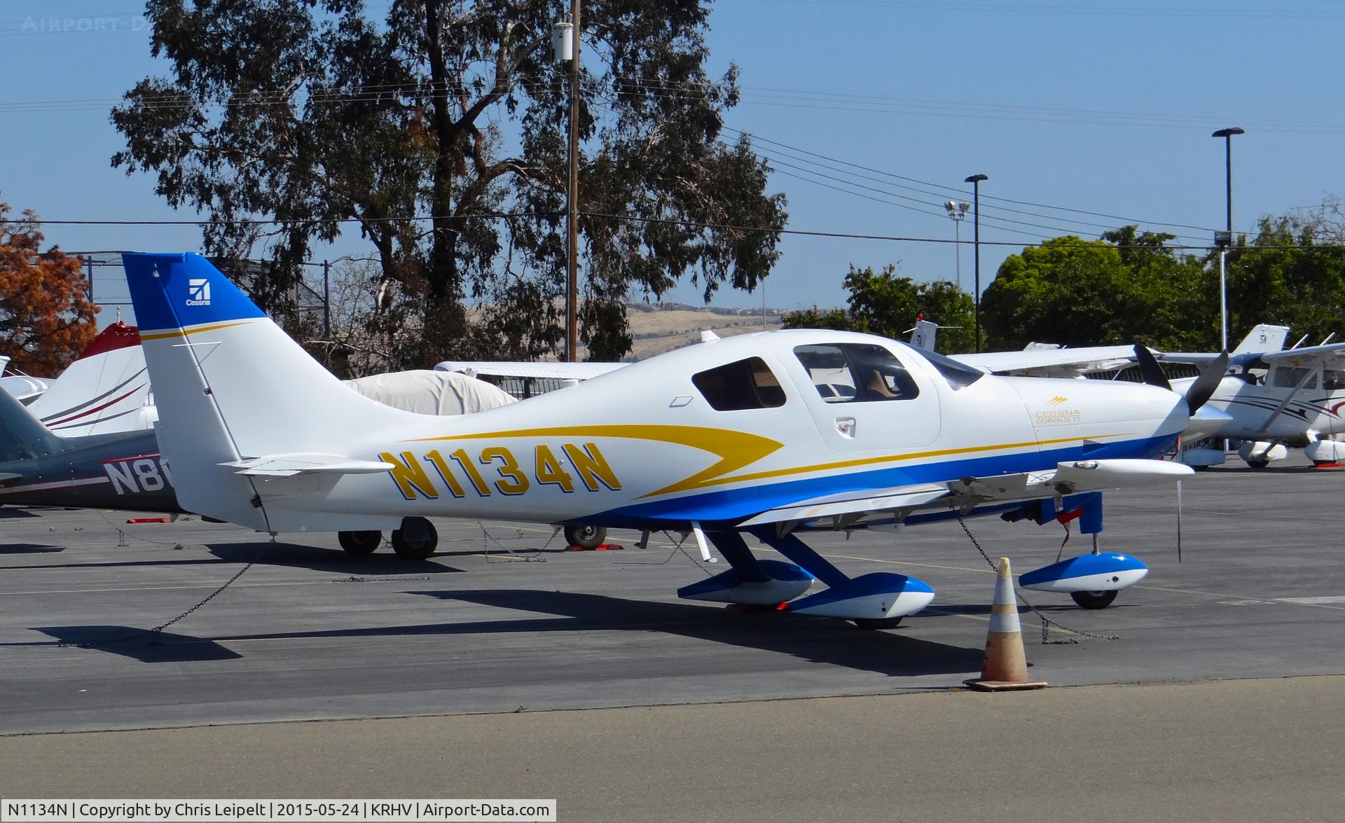 N1134N, Cessna T-50 Bobcat C/N 1478, Isom Land and Cattle Company LLC (New York, NY) Cessna 400 parked on the Trade Winds ramp at Reid Hillview Airport, San Jose, CA.