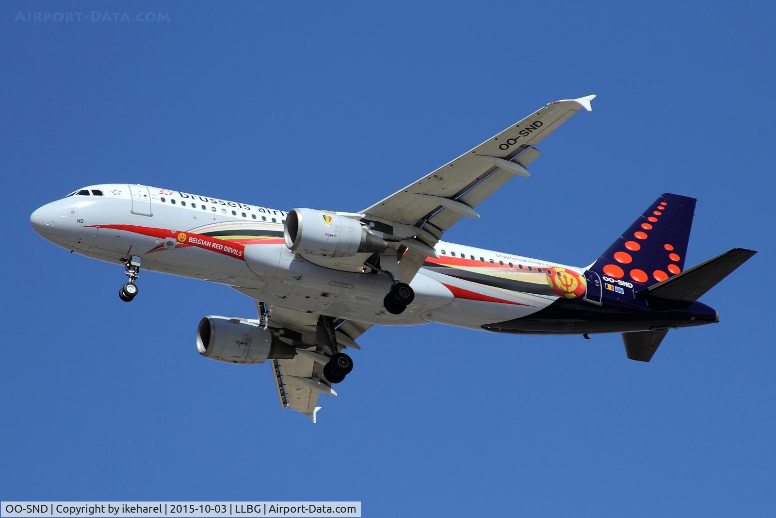 OO-SND, 2002 Airbus A320-214 C/N 1838, Flight from Brussels landing on runway 30.