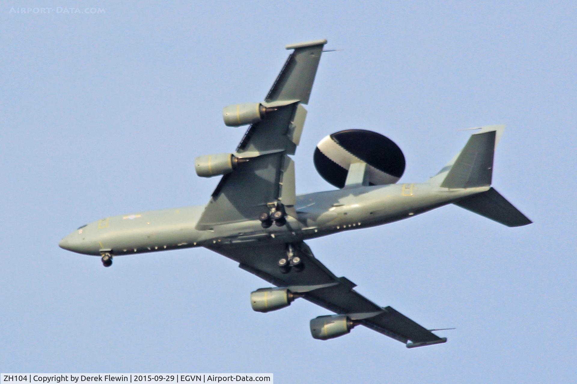 ZH104, 1990 Boeing E-3D Sentry AEW.1 C/N 24112, Sentry AEW.1, 8 Squadron, RAF Waddington based, NATO30, seen in the circuit at RAF Brize Norton.Image taken from St Johns Lock Lechlade.