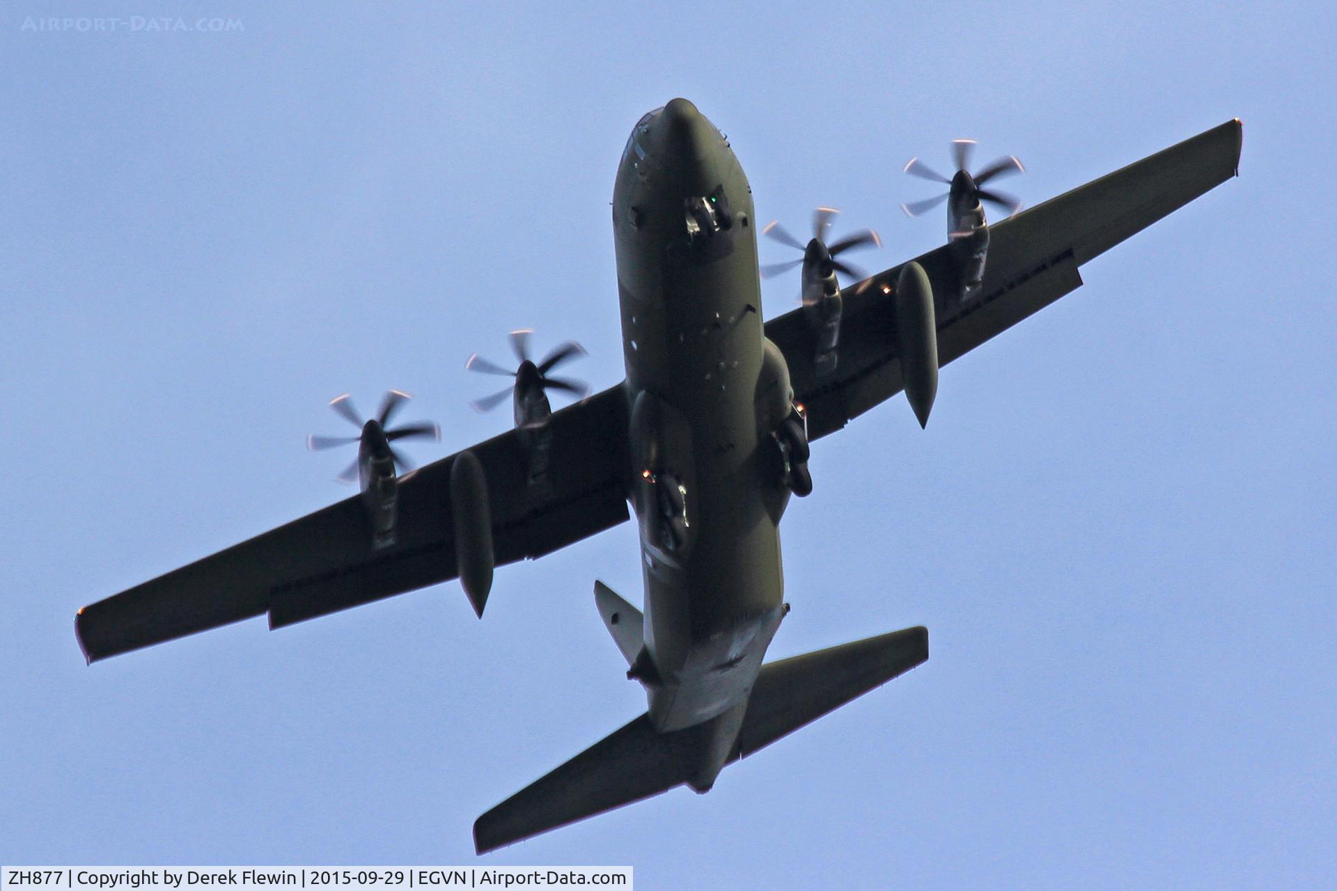 ZH877, 1998 Lockheed Martin C-130J-30 Hercules C.4 C/N 382-5461, C-130J-30, RAF Brize Norton based, Reach 292. Seen in the circuit at RAF Brize Norton.Image taken from St Johns Lock Lechlade.