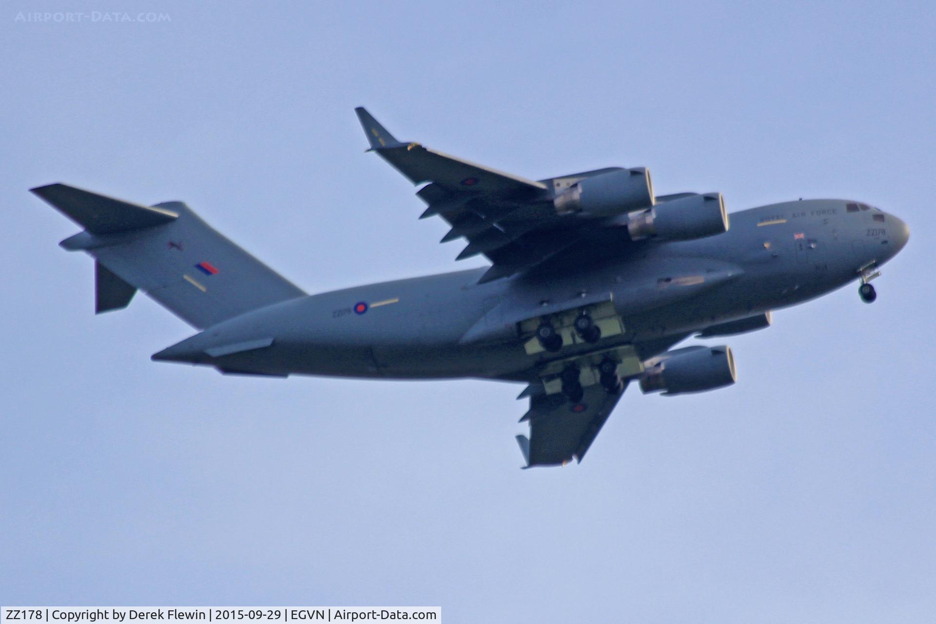 ZZ178, 2012 Boeing C-17A Globemaster III C/N F-245, C-17A, RAF Brize Norton based, 99 Sqn, Reach 836.Seen in the circuit at RAF Brize Norton.Image taken from St Johns Lock Lechlade.