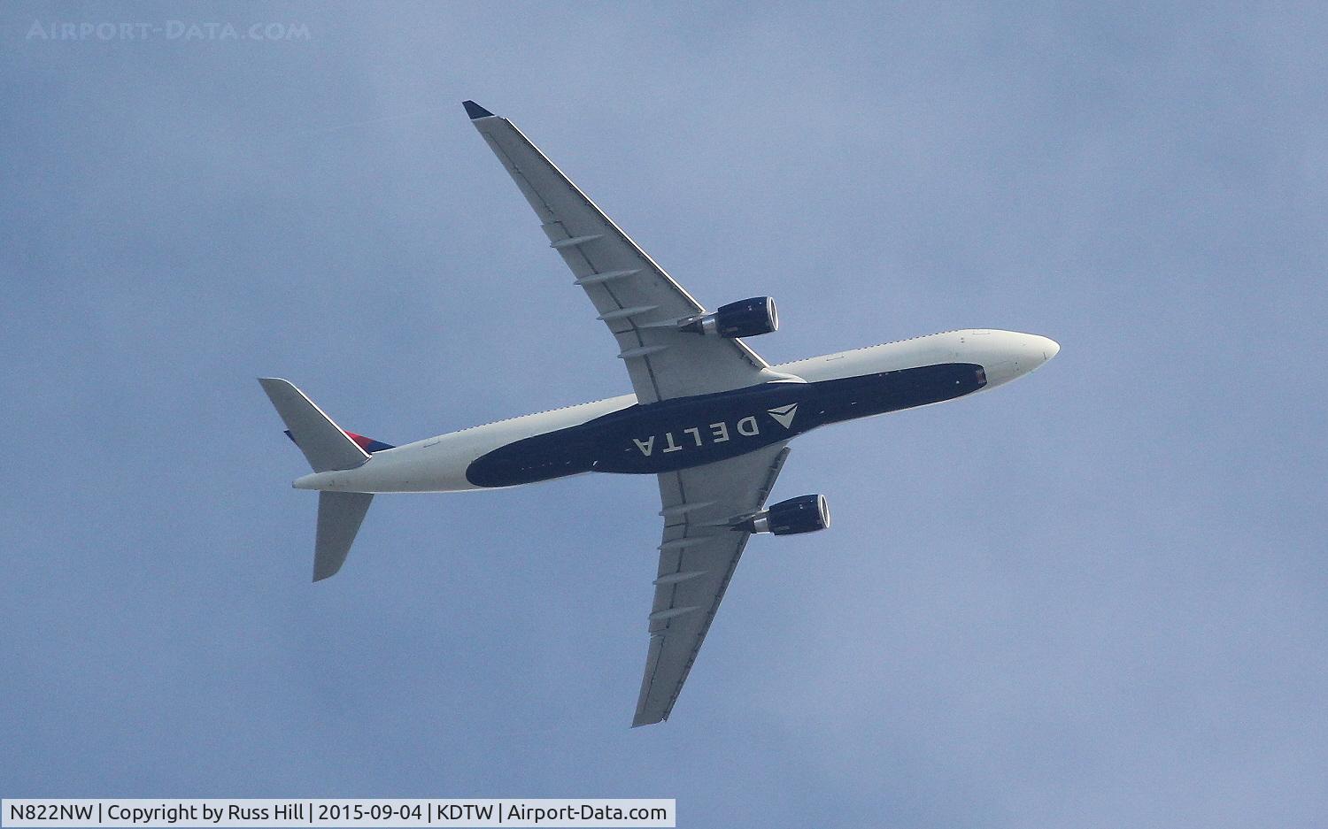 N822NW, 2015 Airbus A330-302 C/N 1627, Delta 139 AMS-DTW.  On approach to DTW, approx. 15 miles out.