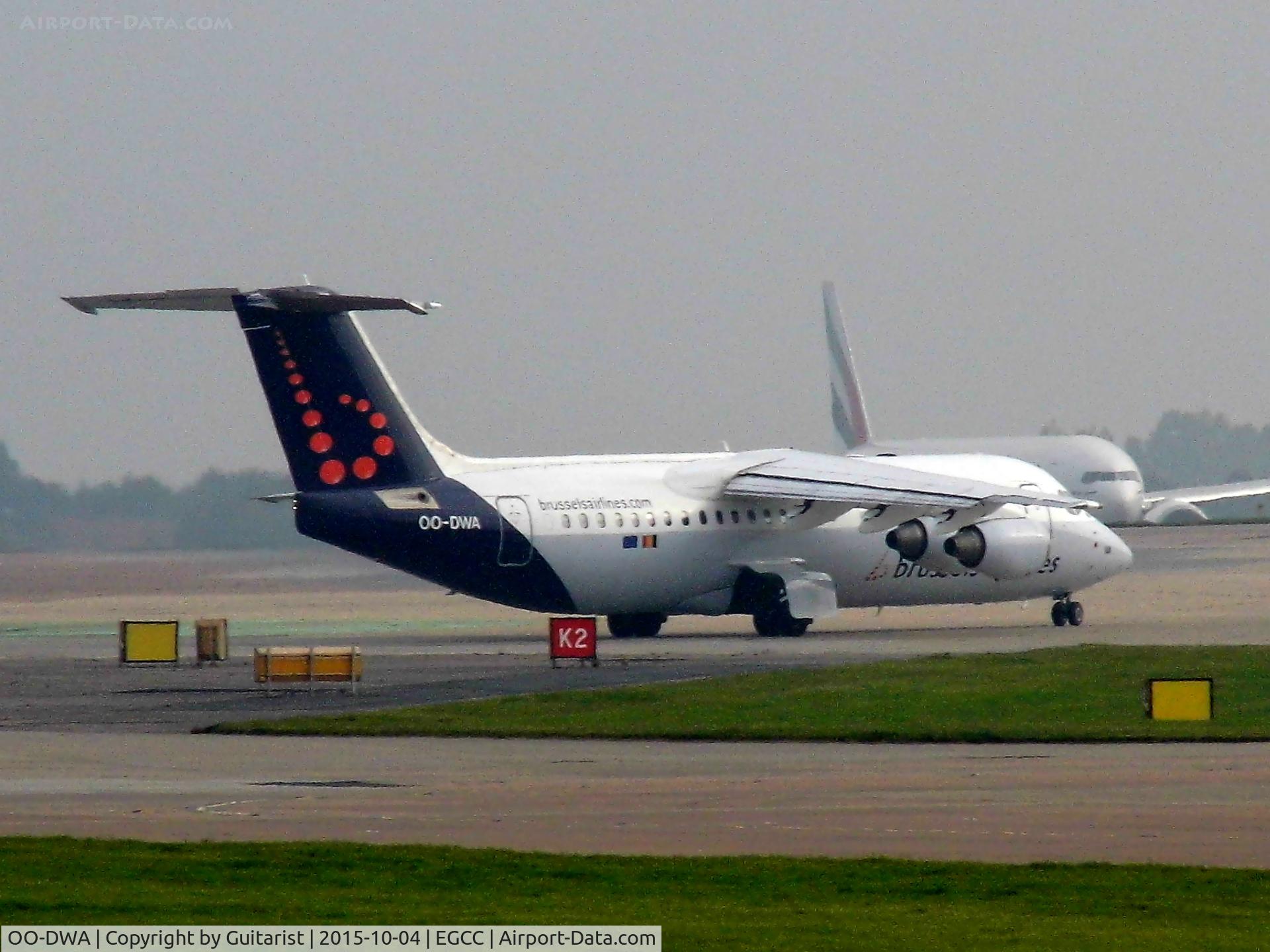 OO-DWA, 1997 British Aerospace Avro 146-RJ100 C/N E3308, At Manchester