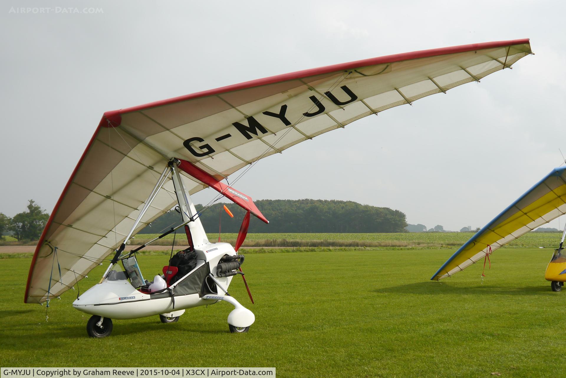 G-MYJU, 1993 Solar Wings PEGASUS QUASAR IITC C/N 6573, Parked at Northrepps.