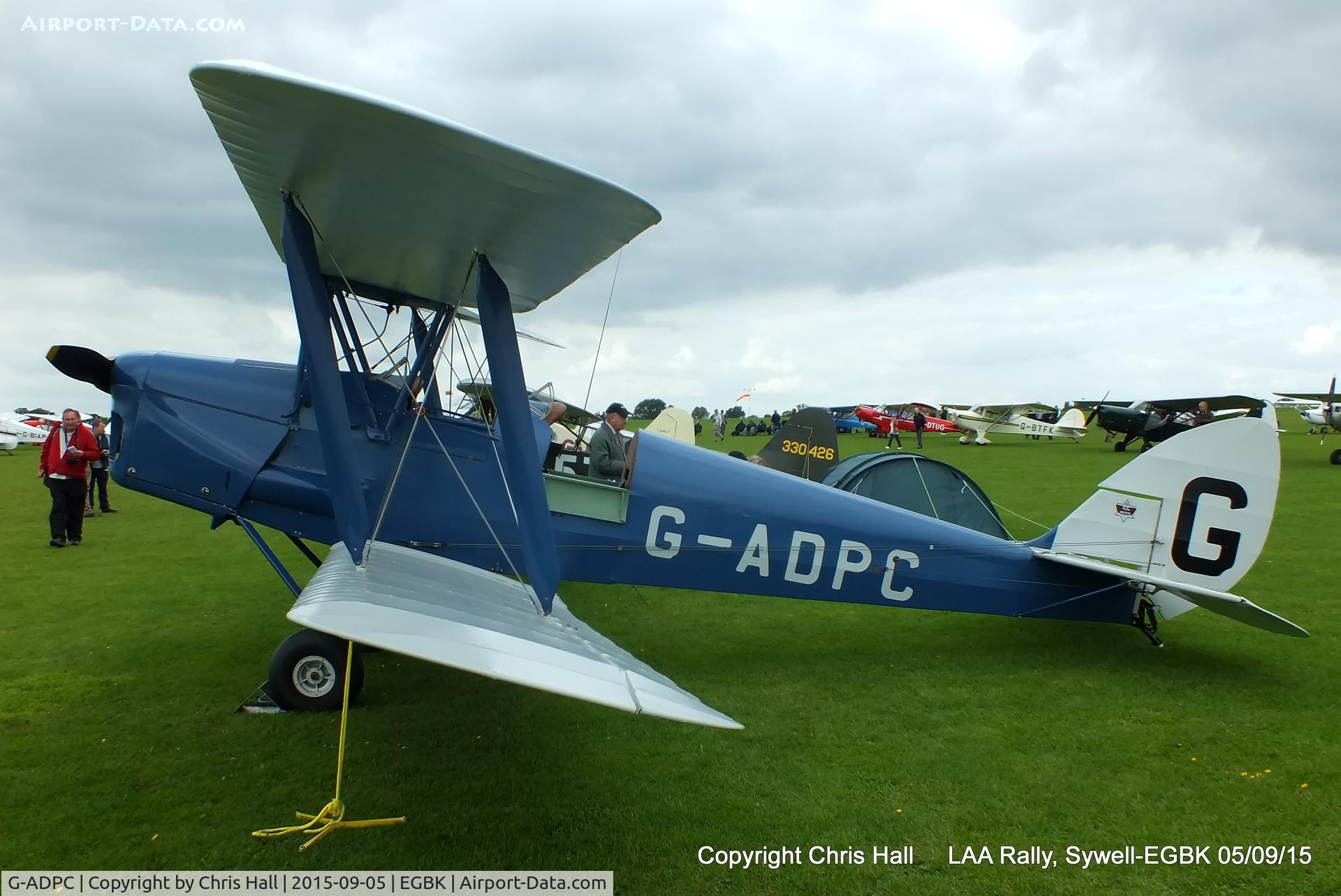 G-ADPC, 1935 De Havilland DH-82A Tiger Moth II C/N 3393, at the LAA Rally 2015, Sywell