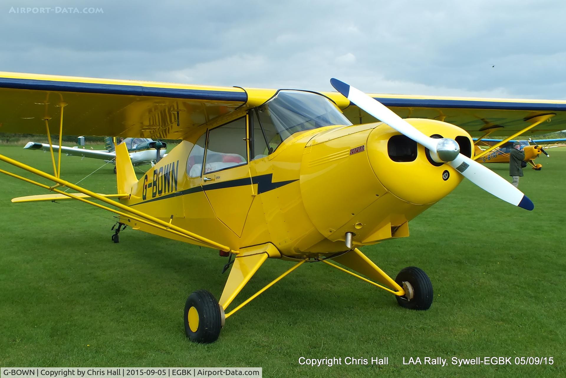 G-BOWN, 1947 Piper PA-12 Super Cruiser C/N 12-1912, at the LAA Rally 2015, Sywell
