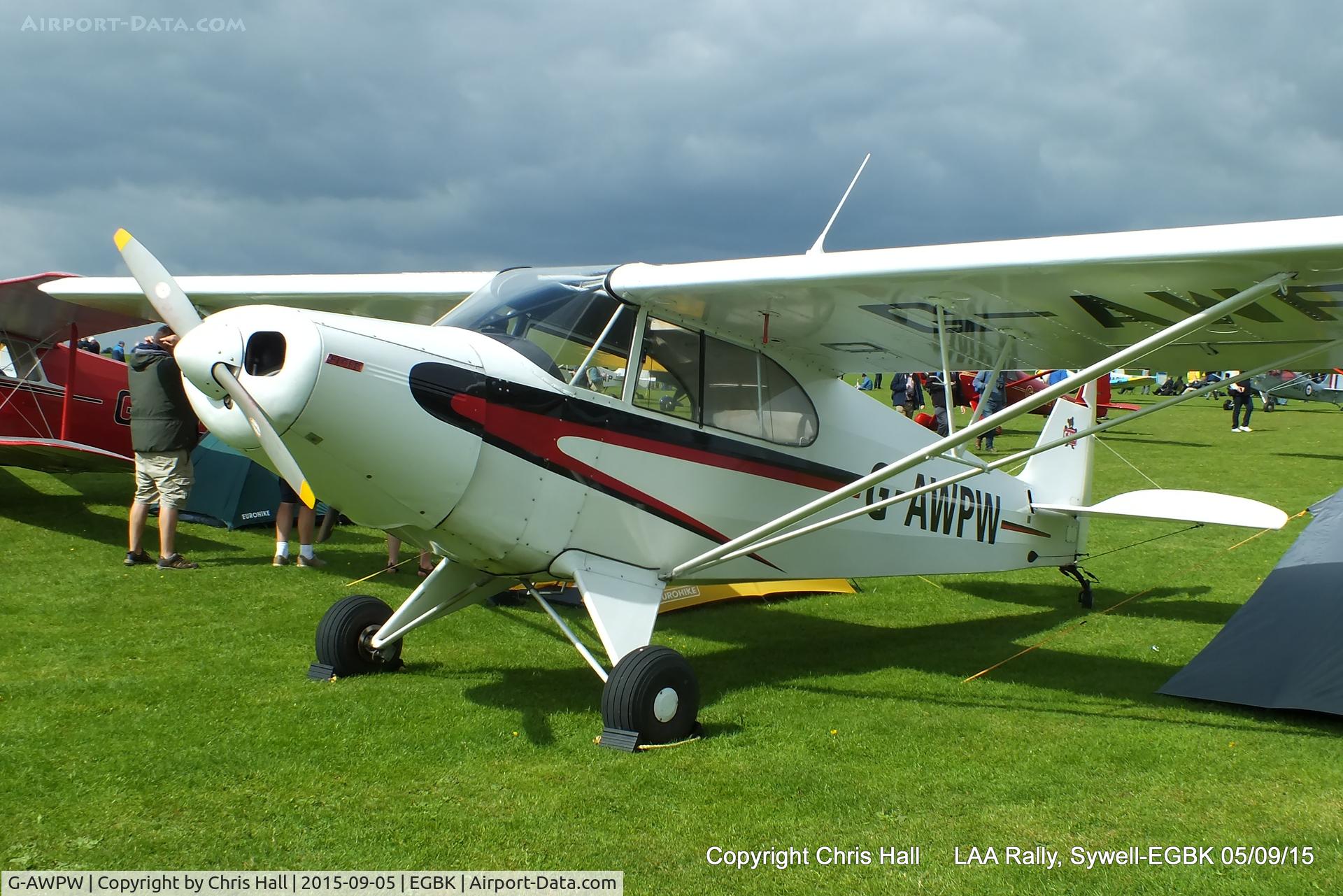 G-AWPW, 1947 Piper PA-12 Super Cruiser C/N 12-3947, at the LAA Rally 2015, Sywell