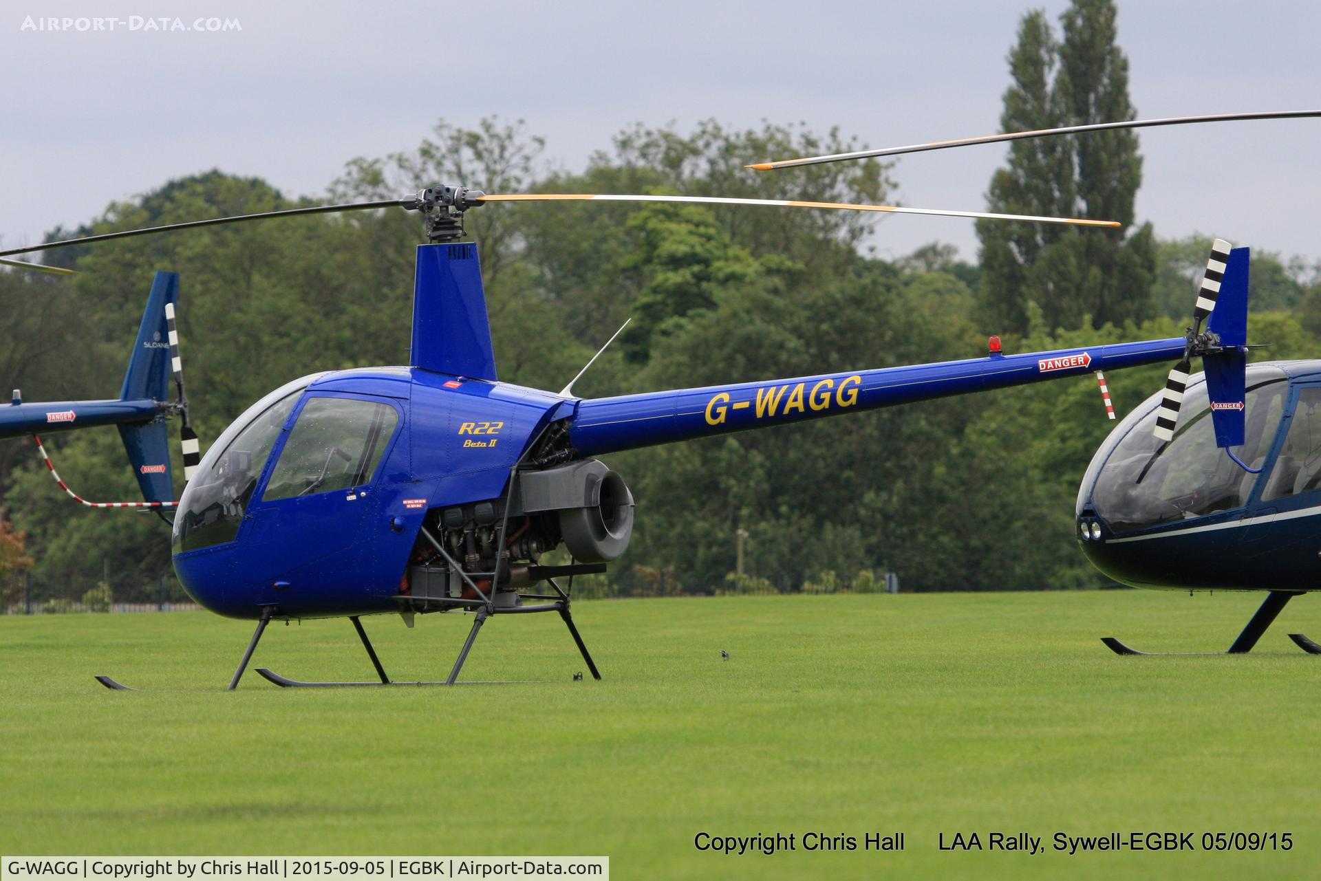 G-WAGG, 1999 Robinson R22 Beta C/N 2960, at the LAA Rally 2015, Sywell