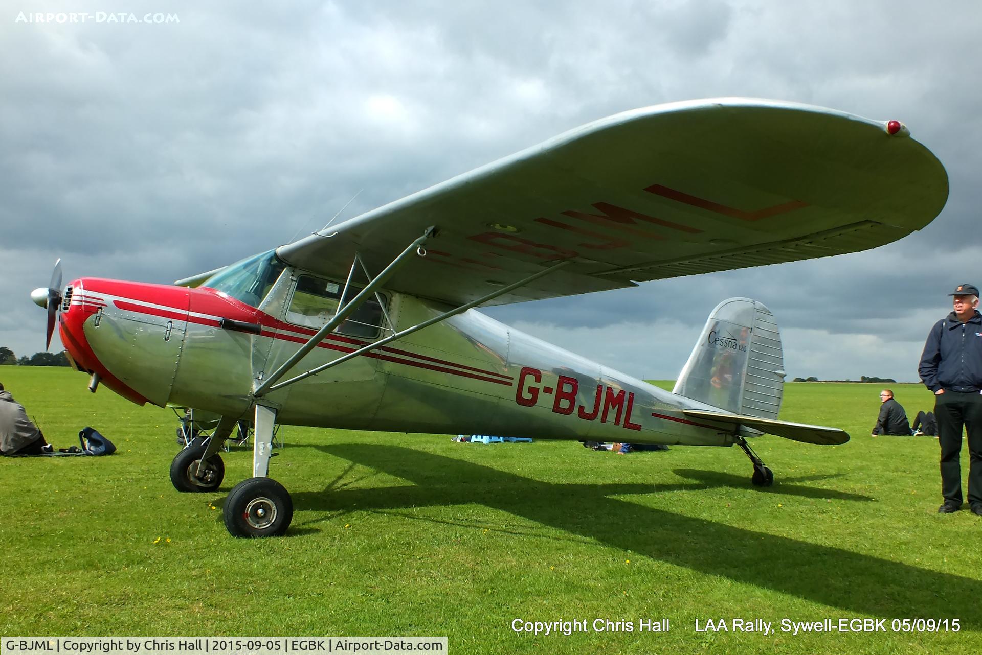 G-BJML, 1946 Cessna 120 C/N 10766, at the LAA Rally 2015, Sywell