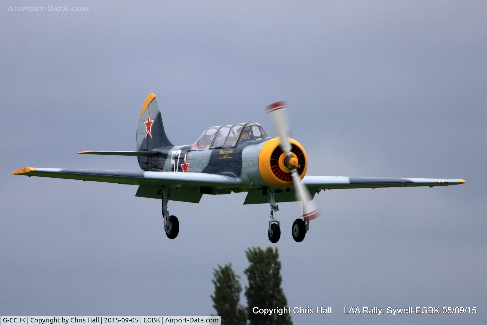 G-CCJK, 1996 Yakovlev (Aerostar) Yak-52 C/N 9612001, at the LAA Rally 2015, Sywell