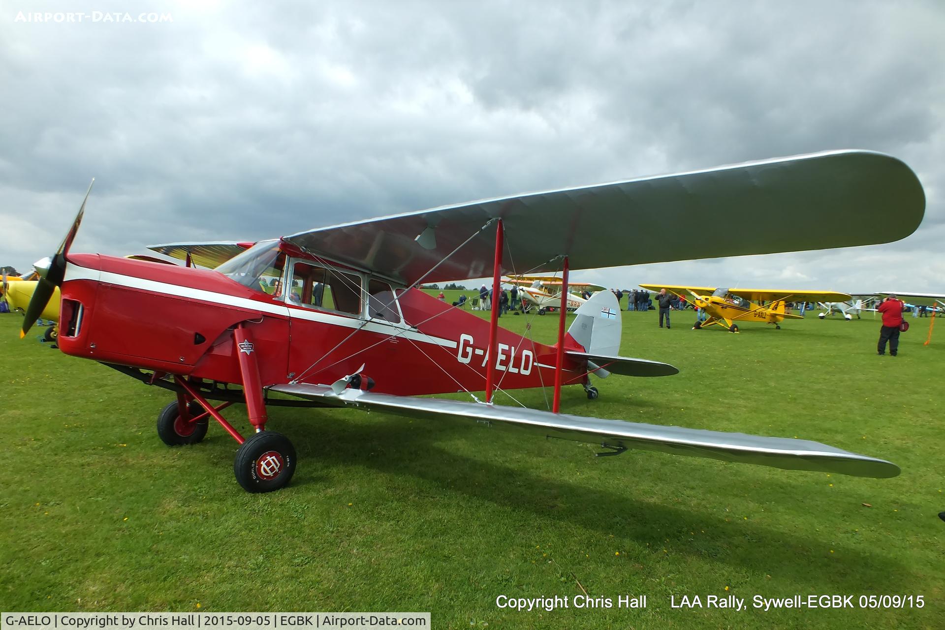 G-AELO, 1936 De Havilland DH.87B Hornet Moth C/N 8105, at the LAA Rally 2015, Sywell
