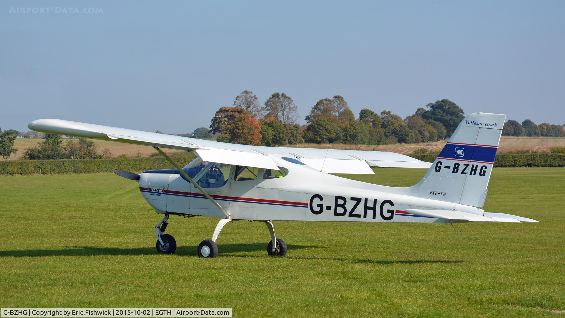 G-BZHG, 2000 Tecnam P-92EM Echo C/N PFA 318-13606, 1. G-BZHG visiting The Shuttleworth Collection, Old Warden, Biggleswade, Bedfordshire.