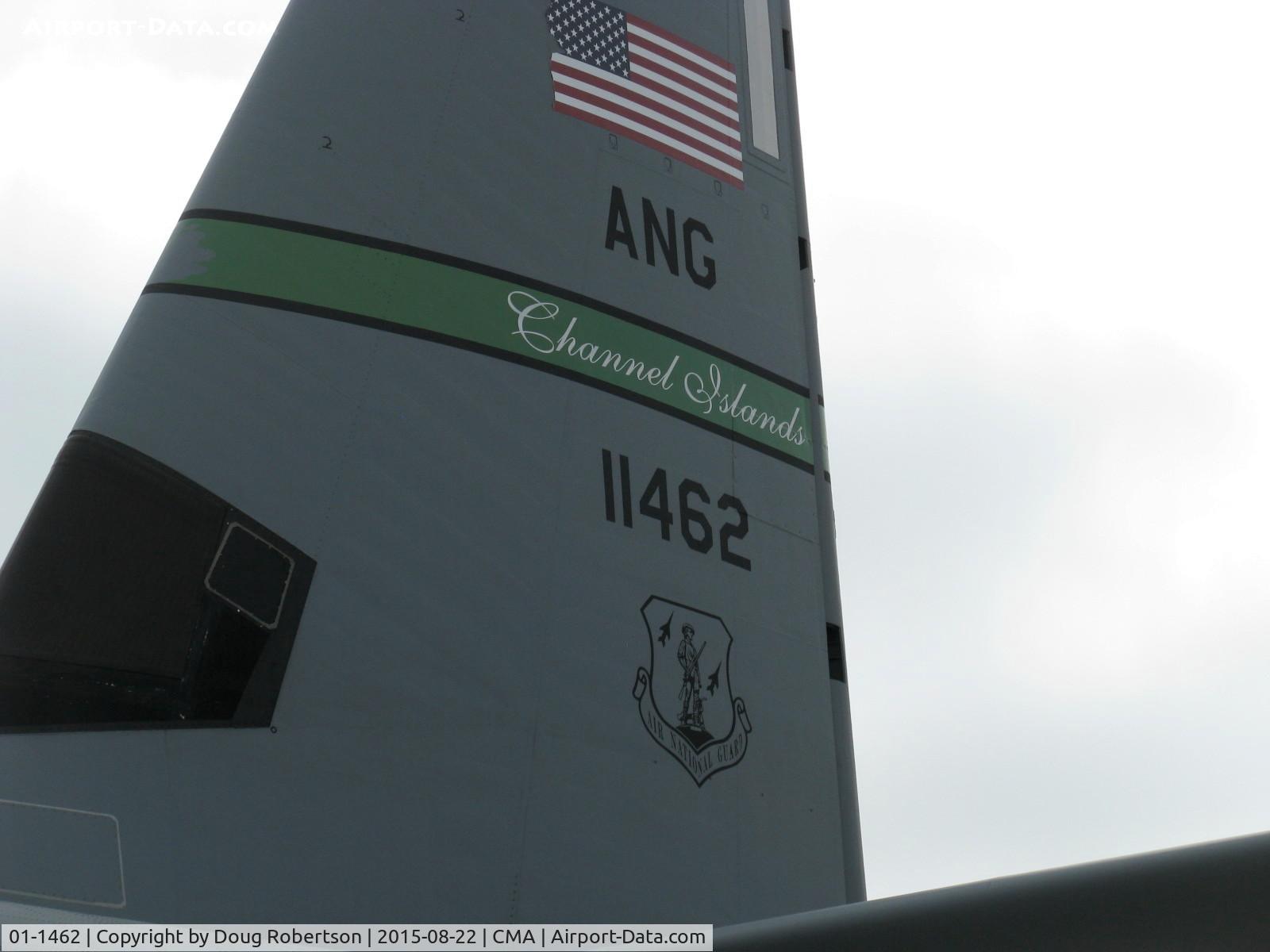 01-1462, 2001 Lockheed C-130J-30 Super Hercules C/N 382-5526, 2001 Lockheed C-130J-515 HERCULES of Channel Islands Air National Guard, four Allison T-56-A-15 turboprops 4,500 eshp each, tail data