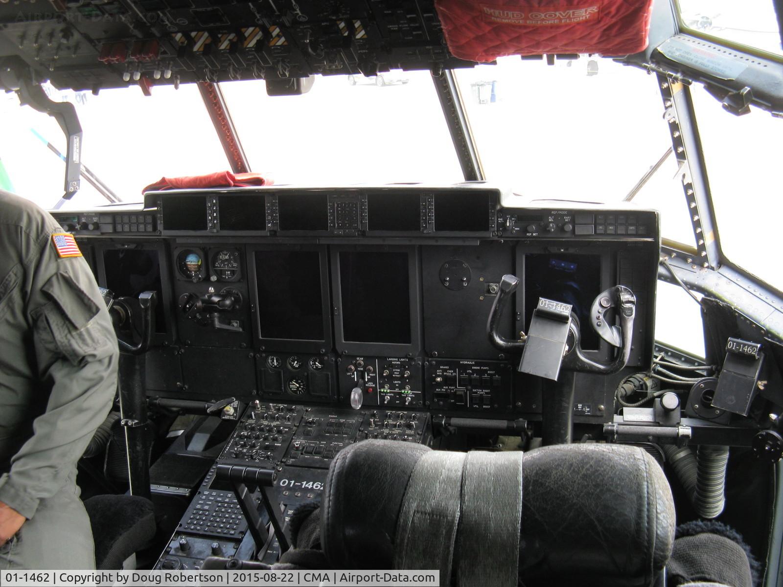 01-1462, 2001 Lockheed C-130J-30 Super Hercules C/N 382-5526, 2001 Lockheed C-130J-515 HERCULES, of Channel Islands Air National Guard, four Allison T-56-A-15 Turboprops 4,500 eshp each. Pilot and copilot panels and assorted switches, etc. Complex aircraft!