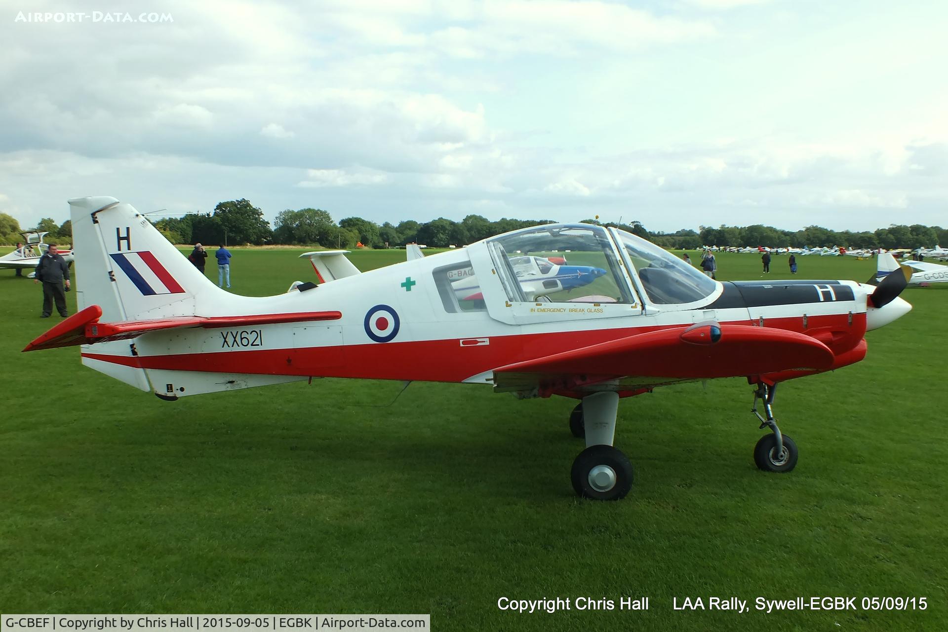 G-CBEF, 1974 Scottish Aviation Bulldog T.1 C/N BH120/286, at the LAA Rally 2015, Sywell