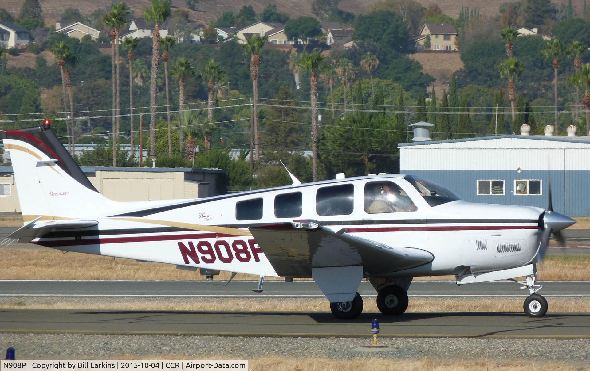 N908P, 2000 Raytheon Aircraft Company B36TC Bonanza C/N EA-664, Leaving Buchanan Field.