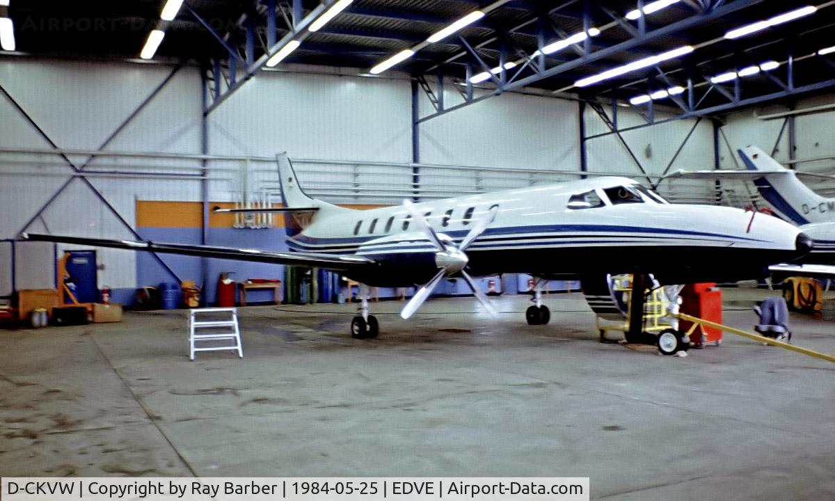 D-CKVW, 1982 Fairchild SA-226AC Metro III C/N AT-543B, Fairchild Swearingen SA.227AT Merlin IVC [AT-543] (Volkswagen GmbH) Braunschweig~D 25/05/1984. From a slide.
