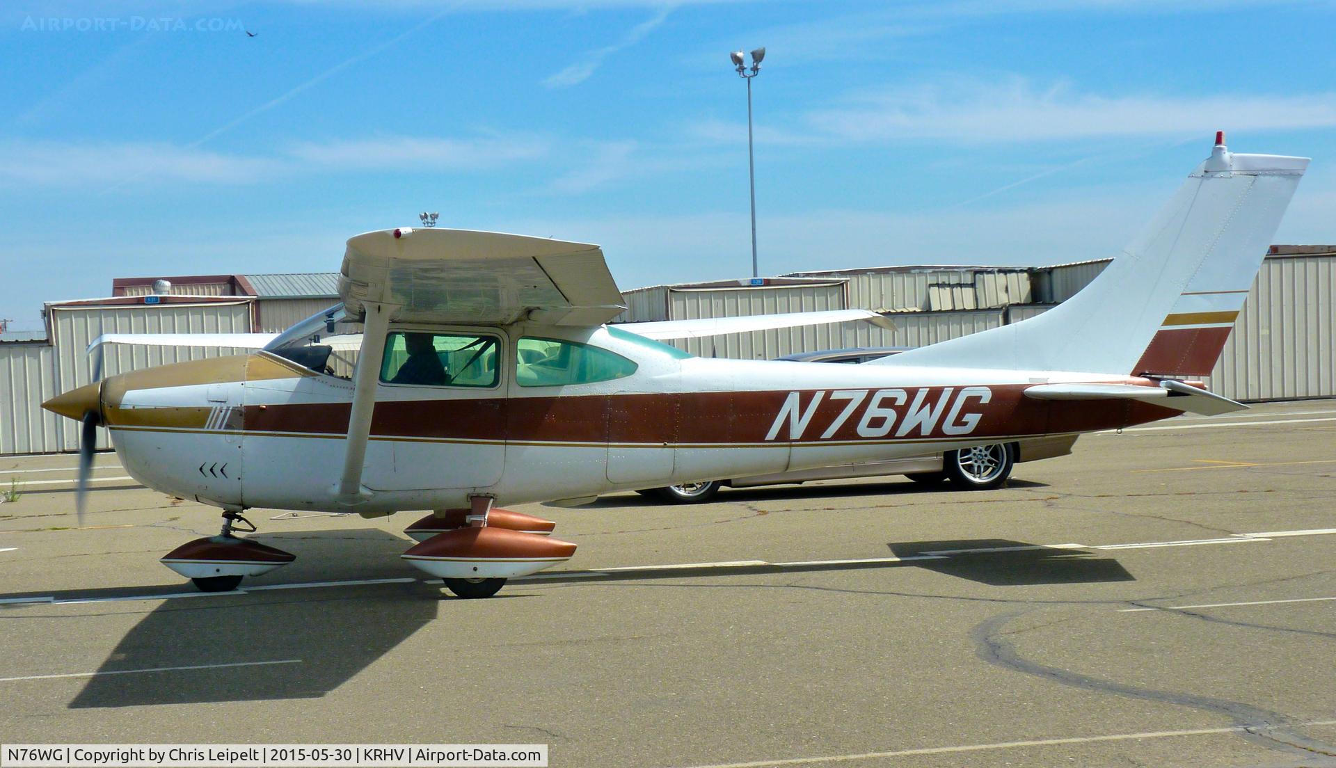 N76WG, 1964 Cessna 182H Skylane C/N 18255867, Locally-based 1964 Cessna 182H taxing to its tie down at Reid Hillview Airport, San Jose, CA.