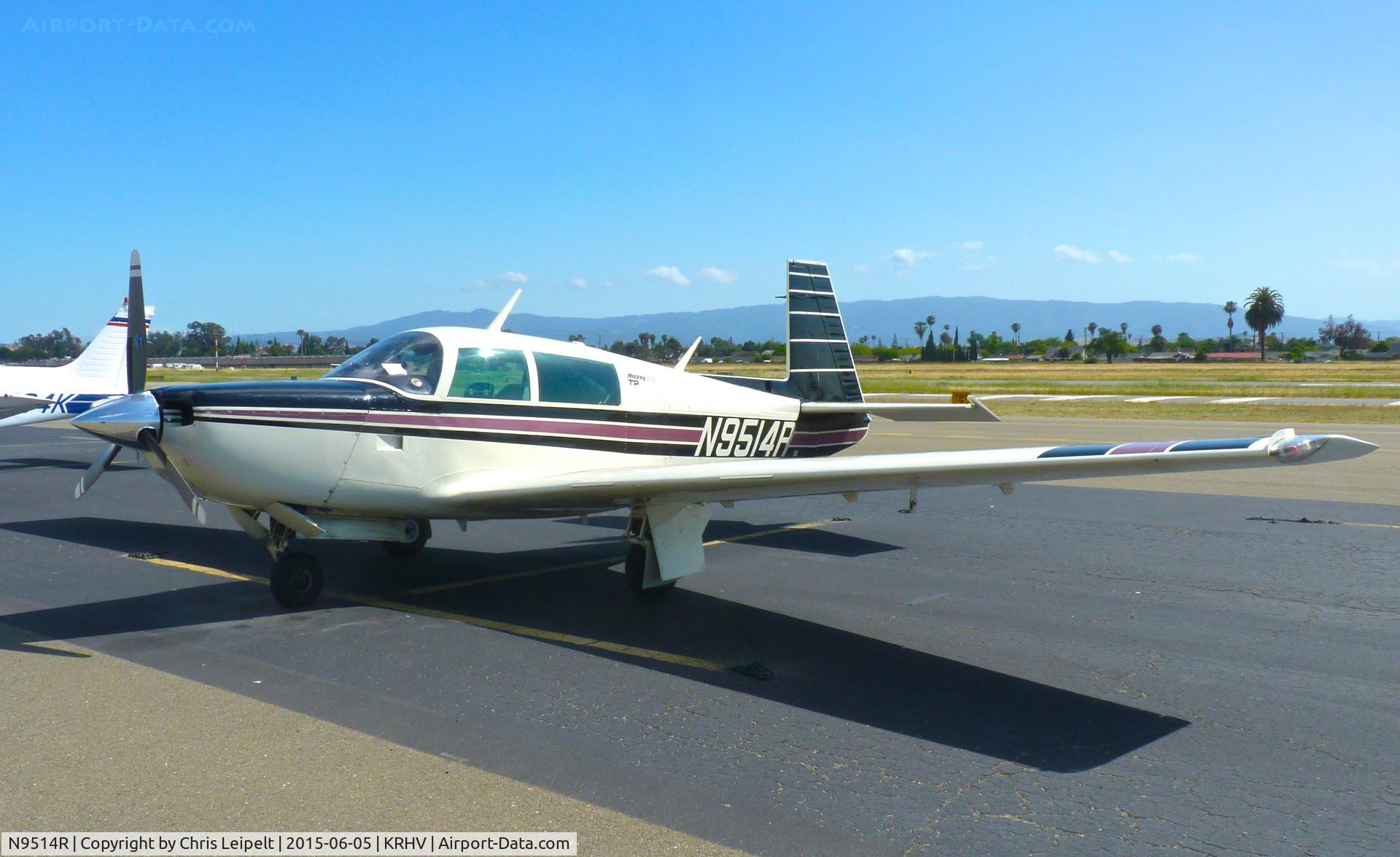 N9514R, 1980 Mooney M20K C/N 25-0484, BFC Enterprises (Carson City, NV) 2980 Mooney M20K parked on the transient ramp at Reid Hillview Airport, San Jose, CA.