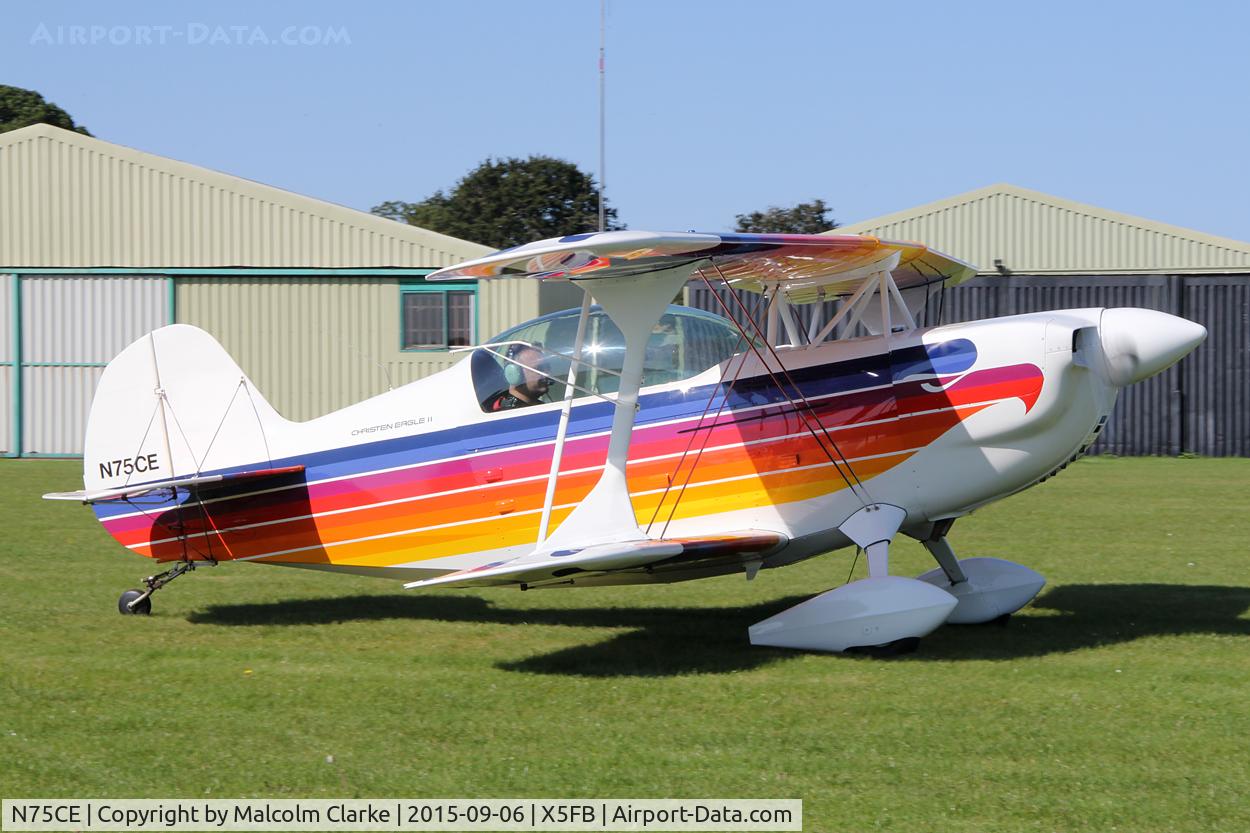 N75CE, 1991 Christen Eagle II C/N GA0032, Christen Eagle II, a resident at Fishburn Airfield, September 6th 2015.
