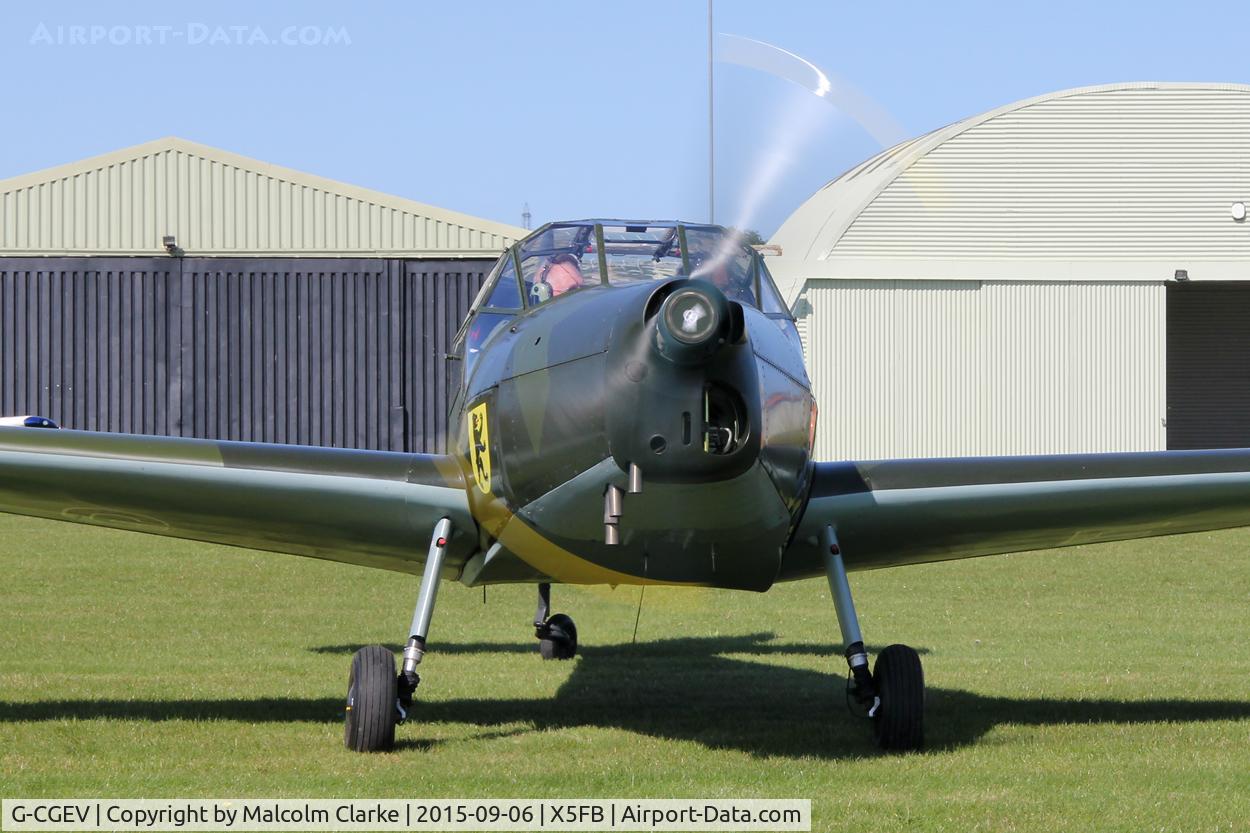 G-CGEV, 1970 Heliopolis Gomhouria Mk.6 (Bu-181) C/N 067, Bucker Bu-181D (Gomhouria 181 MK6) Bestmann at Fishburn Airfield, September 6th 2015.