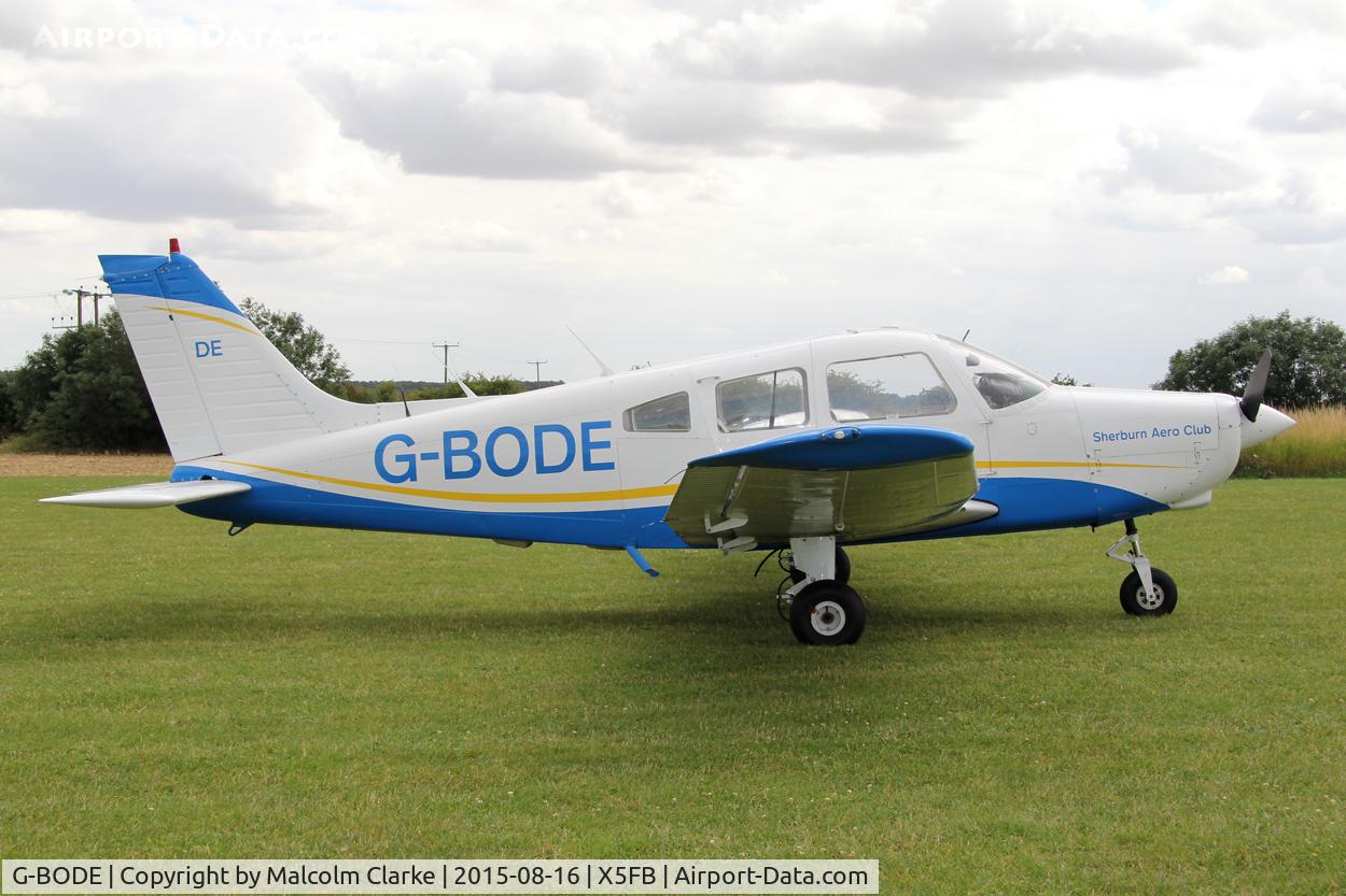 G-BODE, 1988 Piper PA-28-161 Cherokee Warrior II C/N 2816039, Piper PA-28-161 Cherokee Warrior II at Fishburn Airfield, August 16th 2015.