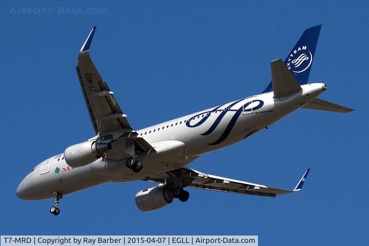 T7-MRD, 2013 Airbus A320-214 C/N 5746, Airbus A320-214(SL) [5746] (Middle East Airlines) Home~G 07/04/2015. On approach 27R.