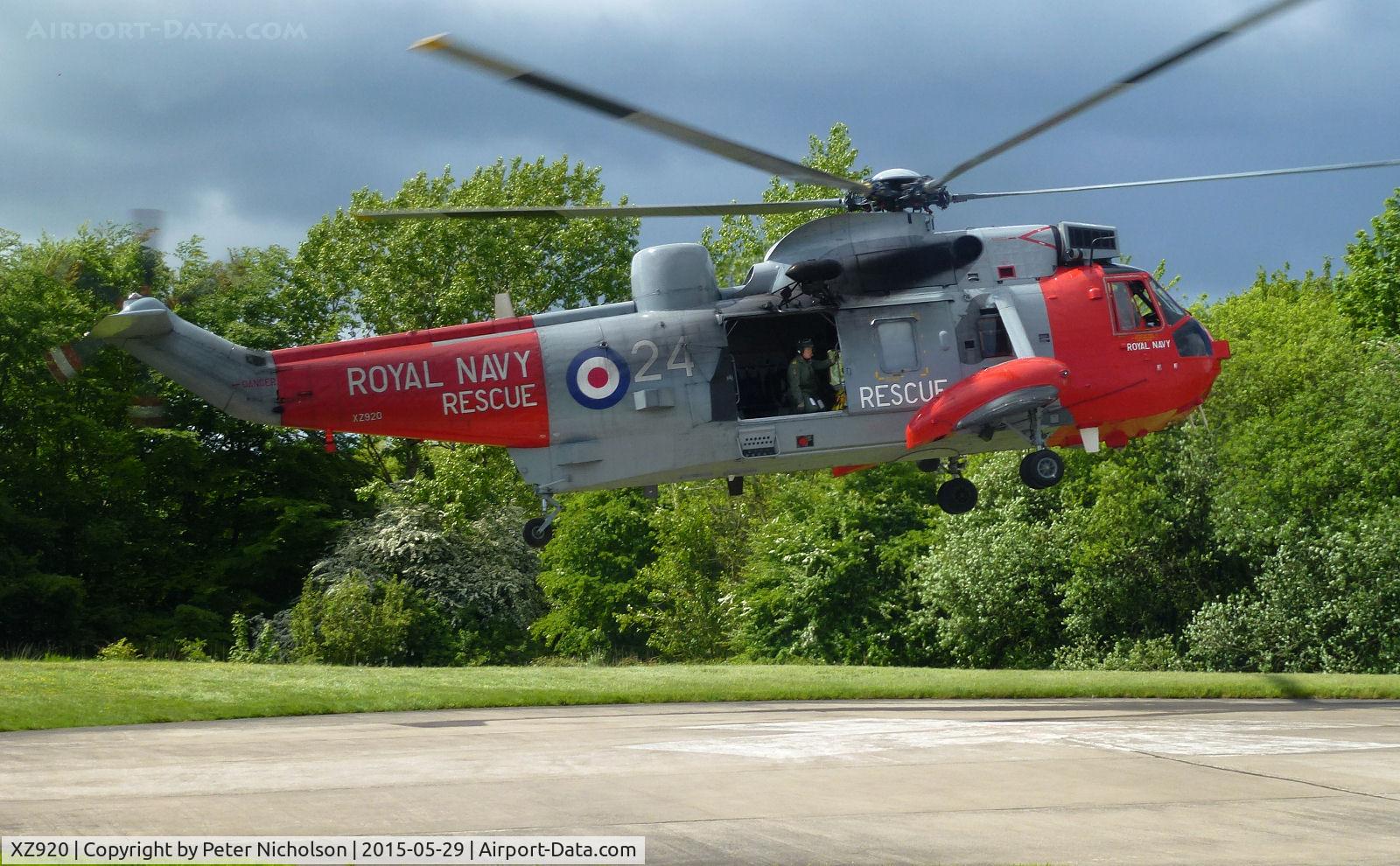 XZ920, 1979 Westland Sea King HU.5SAR C/N WA880, Sea King HU.5SAR of 771 Squadron as seen at the Cumberland Infirmary in May 2015.