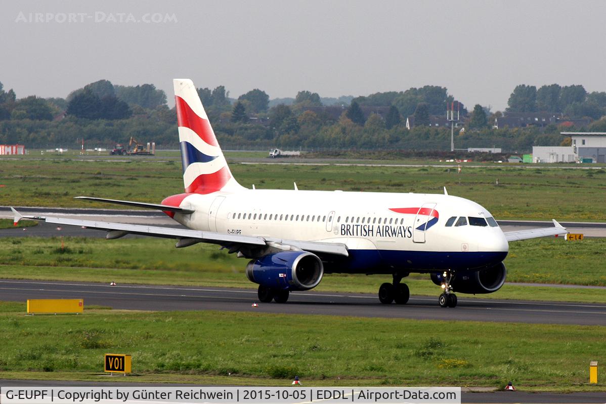 G-EUPF, 2000 Airbus A319-131 C/N 1197, Taxiing to rwy 23L