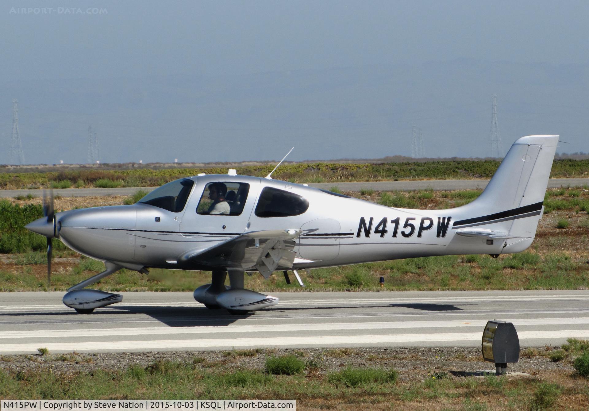 N415PW, 2015 Cirrus SR22 C/N 4193, Locally-based 2015 Cirrus Design SR22 rolling on takeoff @ San Carlos Airport, CA