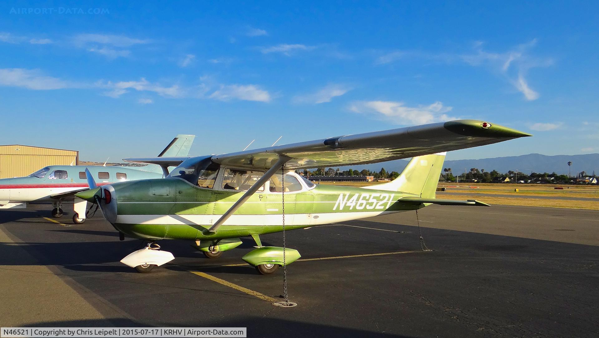 N46521, 1968 Cessna 172K Skyhawk C/N 17257322, California-based 1968 Cessna 172K parked on the transient ramp during sunset at Reid Hillview Airport, San Jose, CA.
