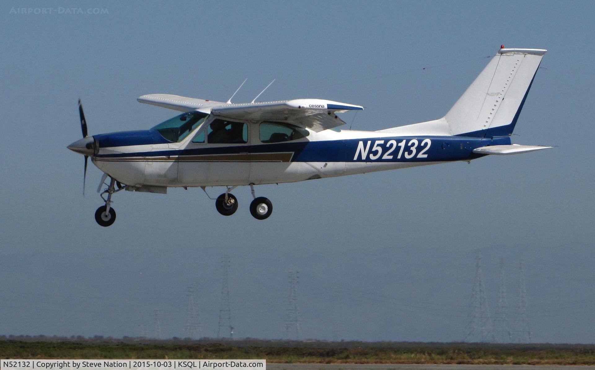 N52132, 1977 Cessna 177RG Cardinal C/N 177RG1174, Locally-based 1977 Cessna 177RG Cardinal over the threshold @ San Carlos Airport, CA