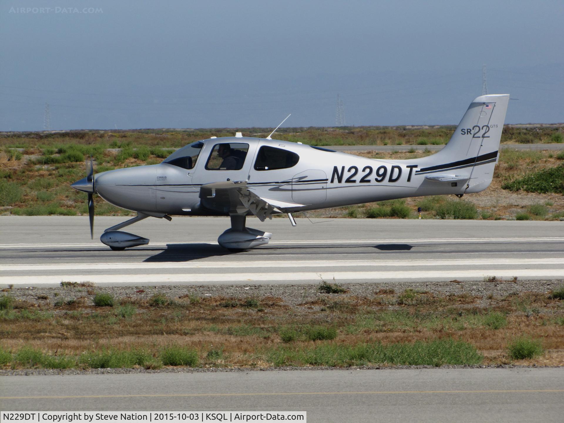 N229DT, 2012 Cirrus SR22 GTS C/N 3850, Locally-based 2012 Cirrus Design SR22 rolling on takeoff @ San Carlos Airport, CA