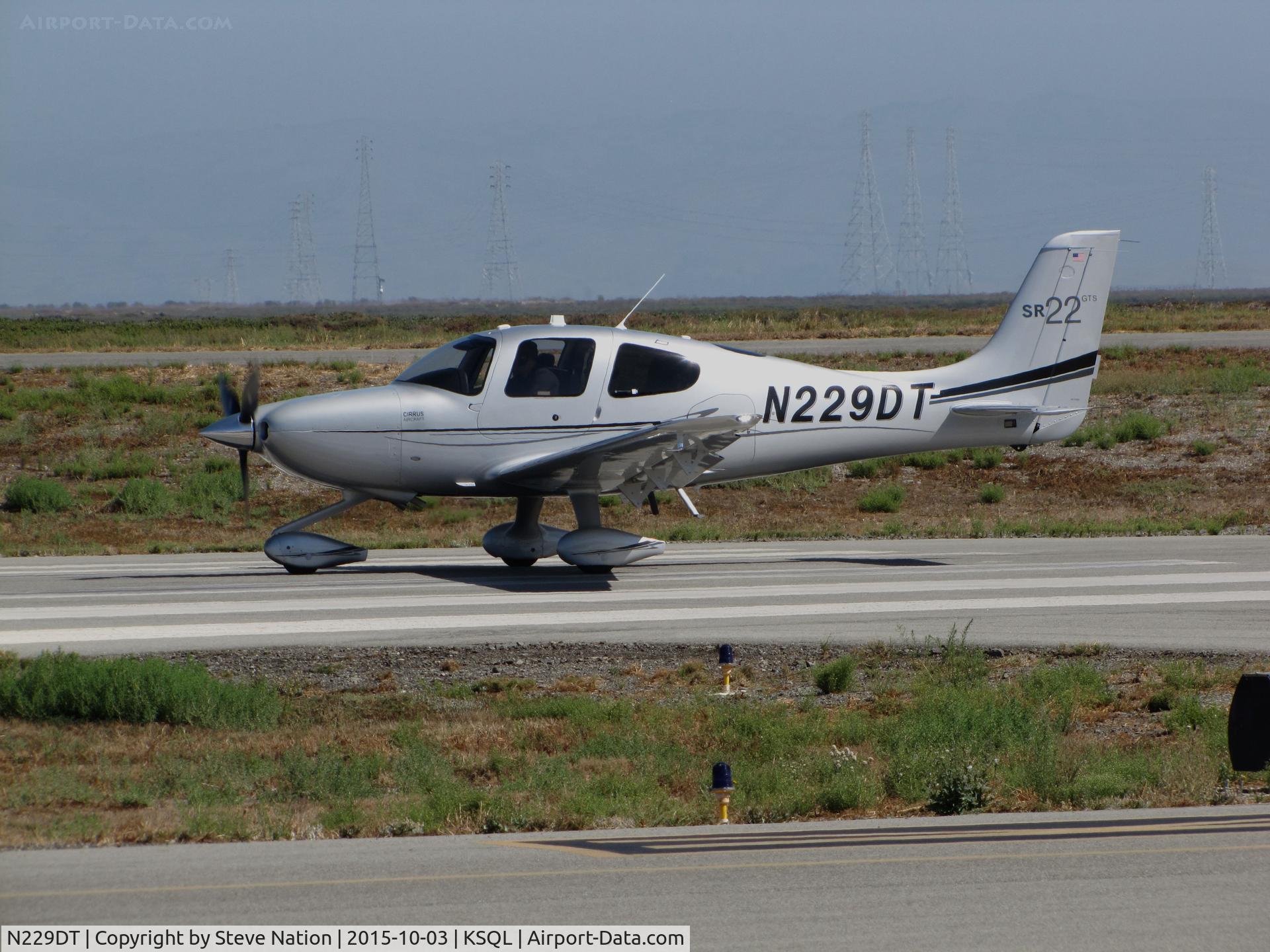 N229DT, 2012 Cirrus SR22 GTS C/N 3850, Locally-based 2012 Cirrus Design SR22 rolling on takeoff @ San Carlos Airport, CA