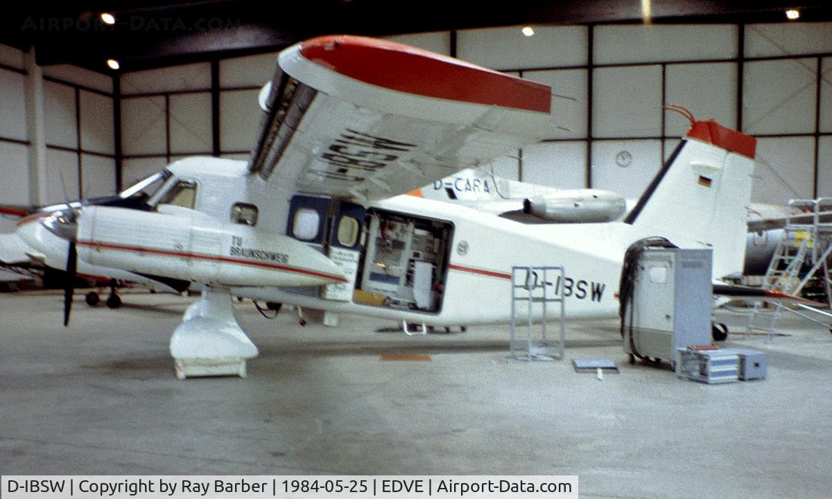 D-IBSW, Dornier Do-28D-1 Skyservant C/N 4033, Dornier Do-28D-1 Skyservant [4033] Braunschweig~D 25/05/1984. From a slide.