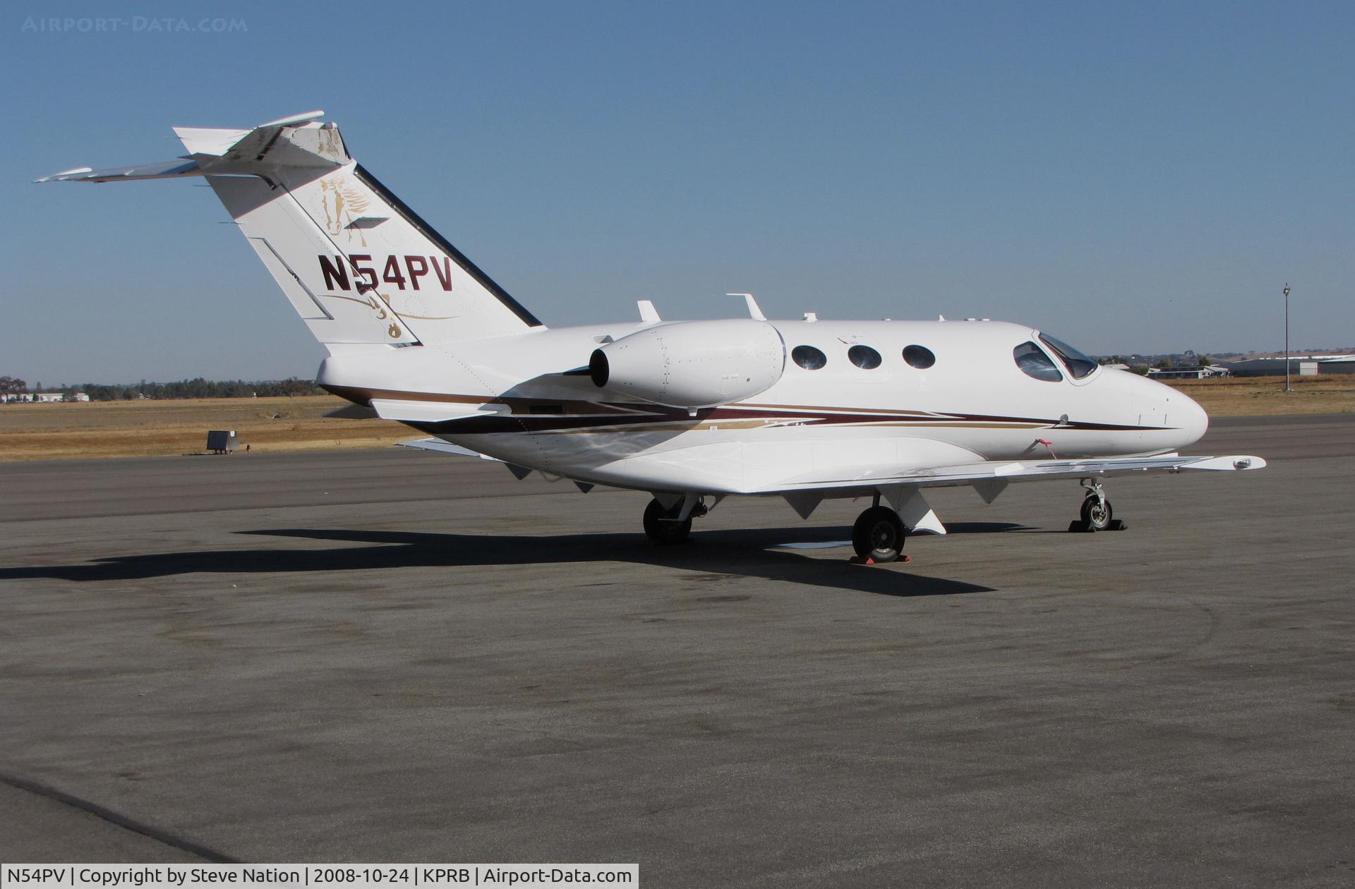 N54PV, 2007 Cessna 510 Citation Mustang Citation Mustang C/N 510-0028, California Natural Products (Lathrop, CA) 2007 Cessna 510 visiting @ Paso Robles Airport, CA