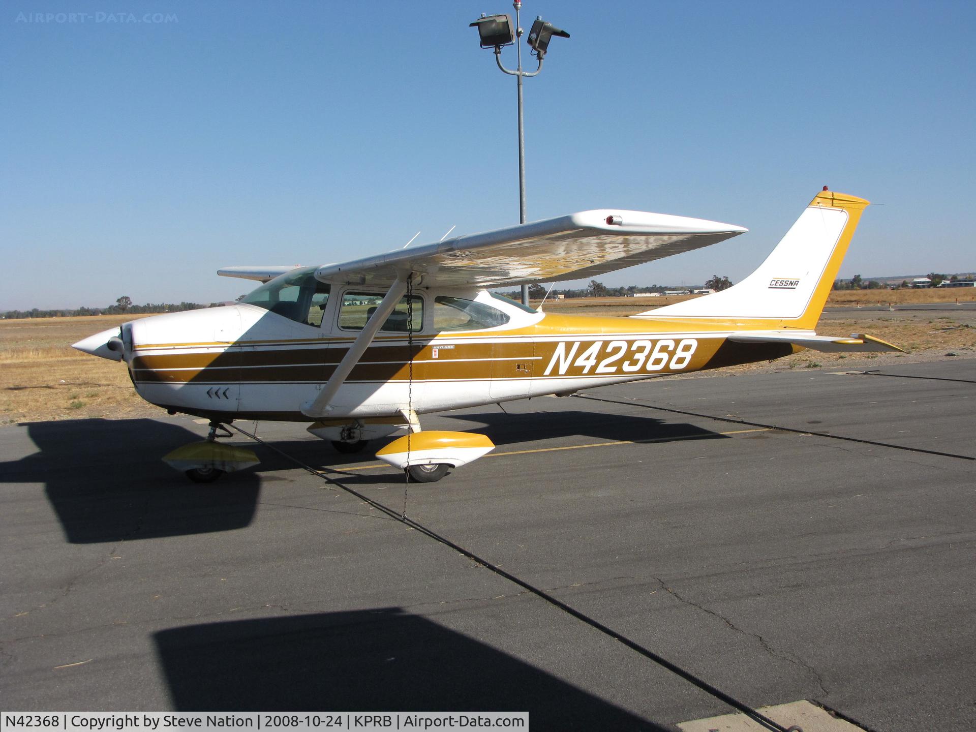 N42368, 1968 Cessna 182L Skylane C/N 18258988, Locally-based 1968 Cessna 182L Skylane on visitor's ramp @ Paso Robles Airport, CA