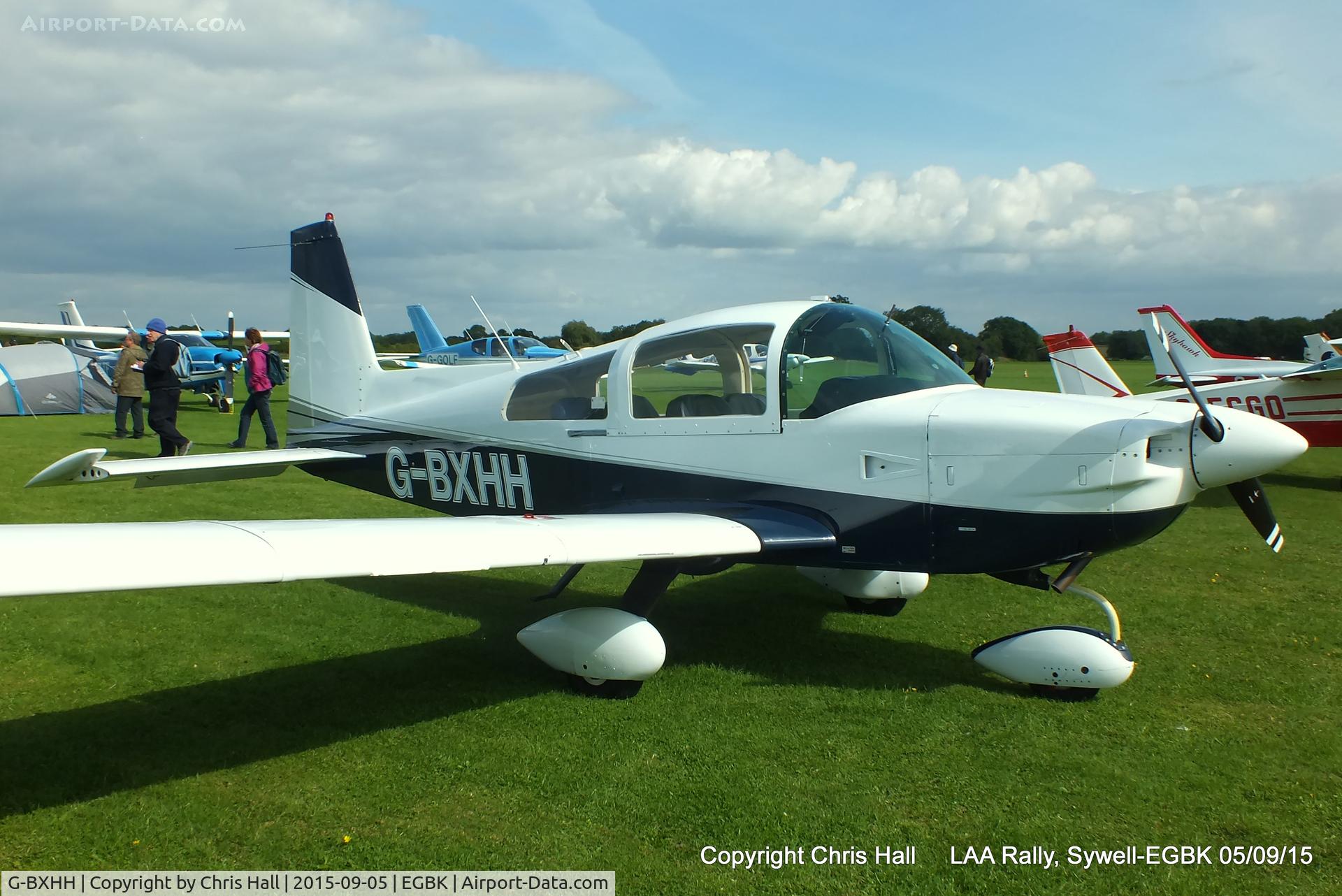 G-BXHH, 1976 Grumman American AA-5A Cheetah C/N AA5A-0105, at the LAA Rally 2015, Sywell